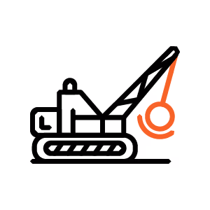 Bagger mit Abrissbirne