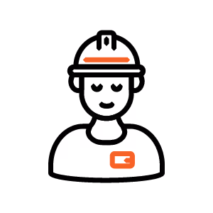 Icon eines Bauarbeiters mit Helm