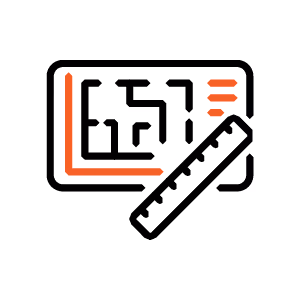 Icon eines Bauplanes für Gebäude