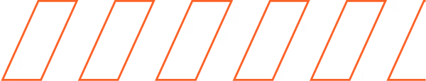 Ein Muster von Parallelogrammen wie auf einem Absperrband an Baustellen, orange Konturen